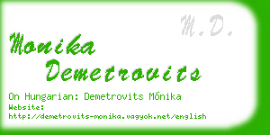 monika demetrovits business card