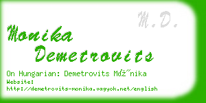 monika demetrovits business card